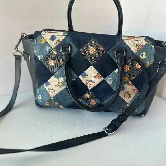 Coach NWOT Blake Denim Patchwork Satchel Handbag - Picture 12 of 12